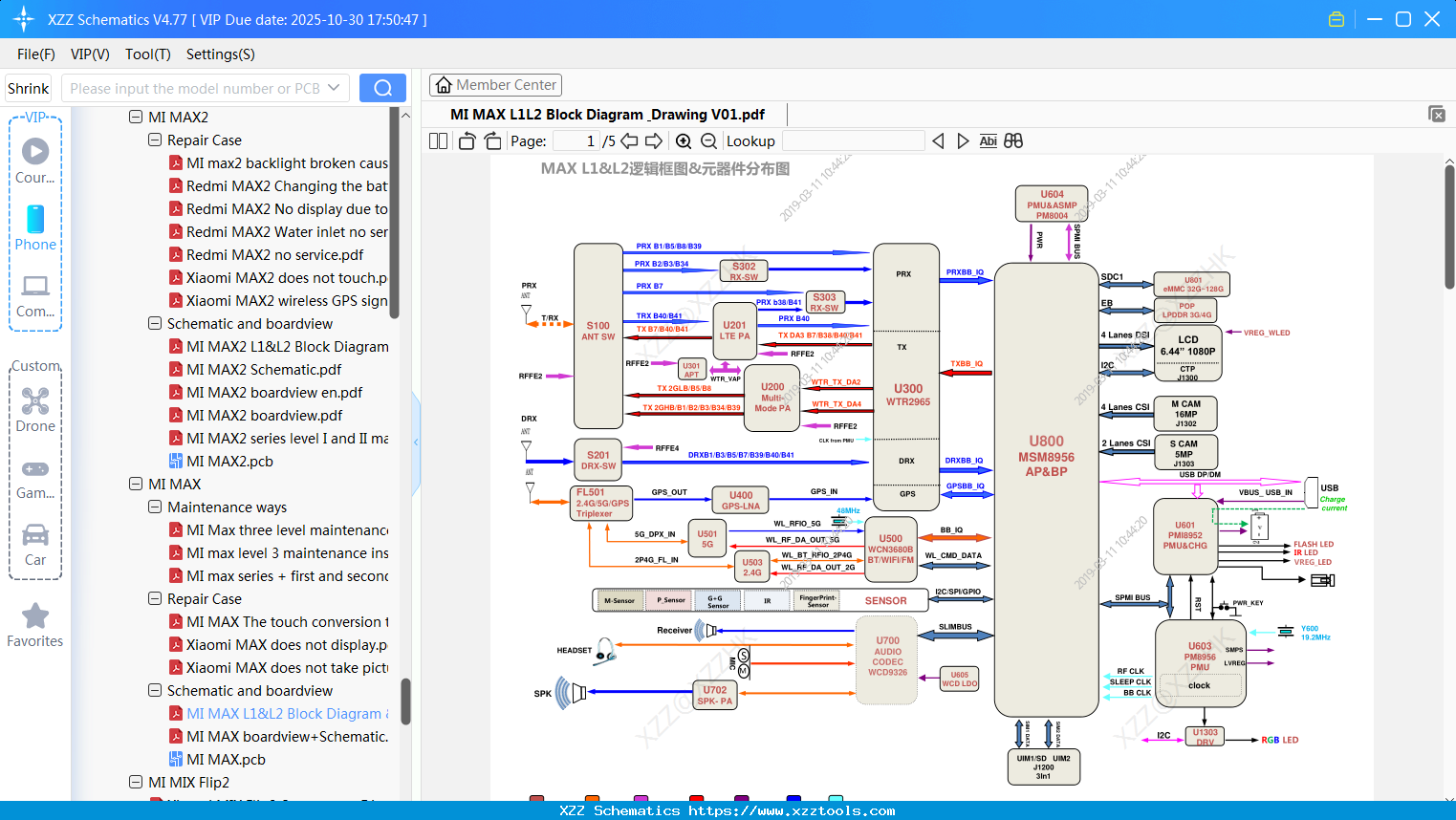 Xiaomi MI MAX L1&L2 Block Diagram & Drawing V01